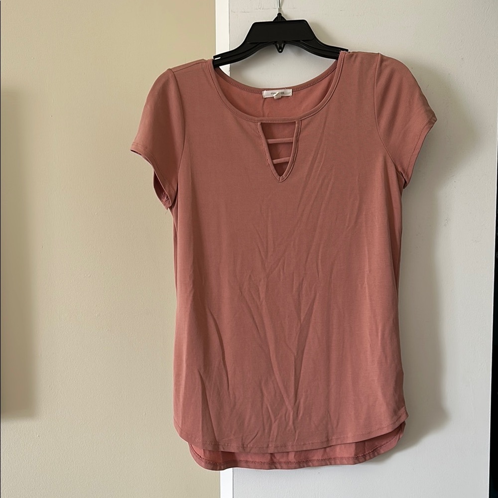 Maurices Pink Cap Sleeve Cut Out Blouse